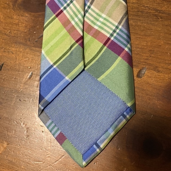 Tommy Hilfiger multicolored pastel plaid silk necktie - Picture 4 of 10